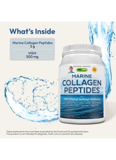 Andrew Lessman Marine Collagen Peptides Powder and MSM 60 Servings - Supports Radiant Smooth Soft Skin, Comfortable Joints. Pure. Super Soluble No Fishy Flavor No Additives Non-GMO  - Image 3