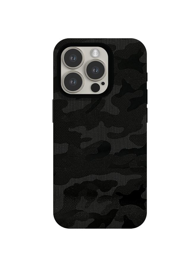 S-TOP Case For iPhone 14 Pro Camouflage Ice Feel Texture MagSafe PU Hybrid PC Phone Case - Image 1