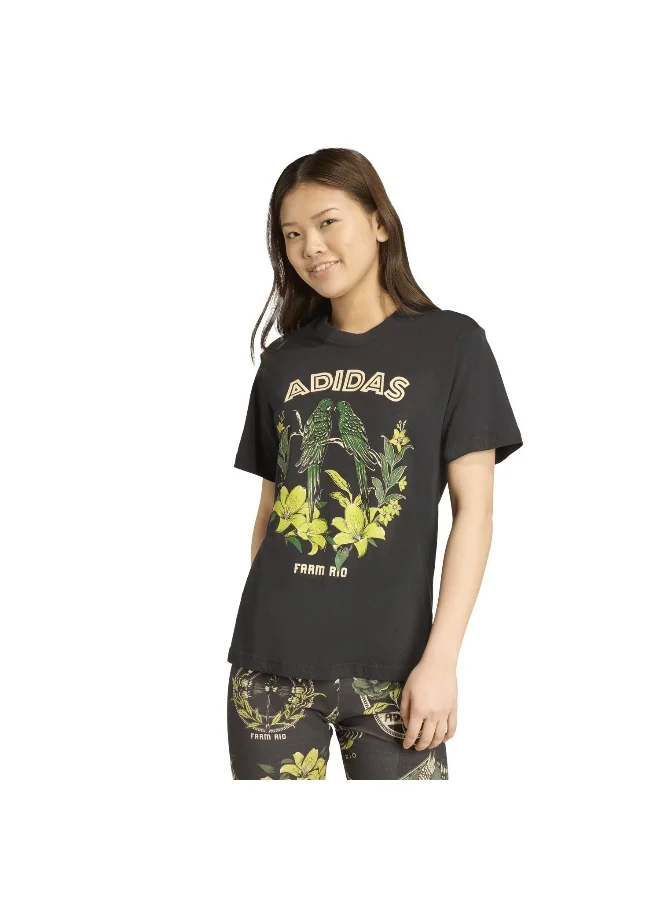 Adidas Farm Gfx Tee 2 Black Training T-Shirts For Women XS