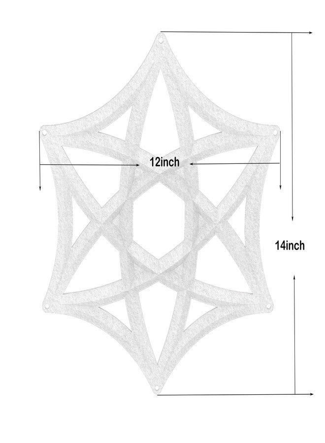 OSHIYINN فاصل غرفة معلق من أوشيين - 12 قطعة، سطح من ألياف اللباد ثلاثية الأبعاد على شكل نجمة سداسية مجوفة، لوحة شاشة من ألياف البوليستر عالية الكثافة، ديكور منزلي ومكتبي (أبيض) - Image 2