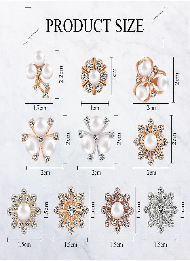 160 Pieces Pearl Rhinestone Buttons Faux Pearl Embellishments Flat Back Rhinestone Buttons for DIY Jewelry Making Wedding Decor Clothes Bag Shoes Craft Accessory