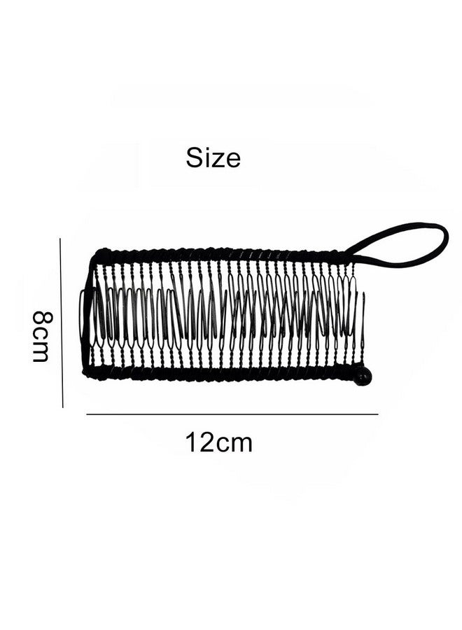 Quupy 2Pcs Banana Clips Comb Stretch Banana Hair Clip Clincher Comb Hair Clamp Ponytail Holder Grip For Women Girls Thick Hair Curly Hair - Image 3