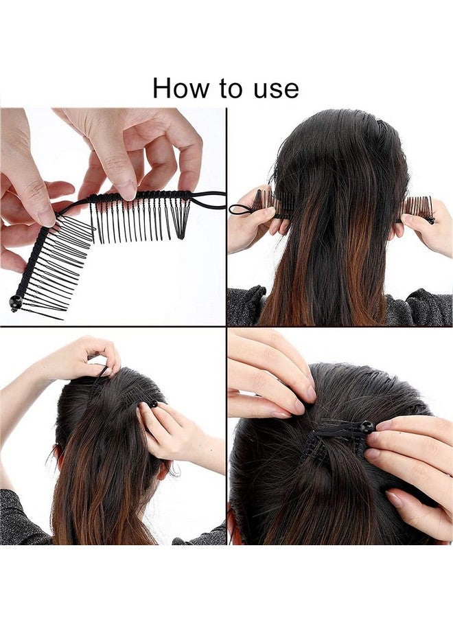 Quupy 2Pcs Banana Clips Comb Stretch Banana Hair Clip Clincher Comb Hair Clamp Ponytail Holder Grip For Women Girls Thick Hair Curly Hair - Image 5