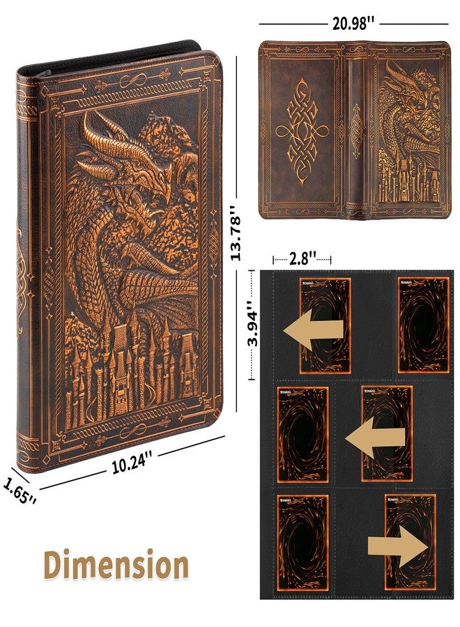 TIANREN Trading Card Binder, 9 Pocket Album Zip Binder, Double-Sided 3D PU Leather for TCG, 360 Side Loading Pockets for MTG, Lorcana, Yu-Gi-Oh, Pokemon Trading Card Game Card... - Image 5