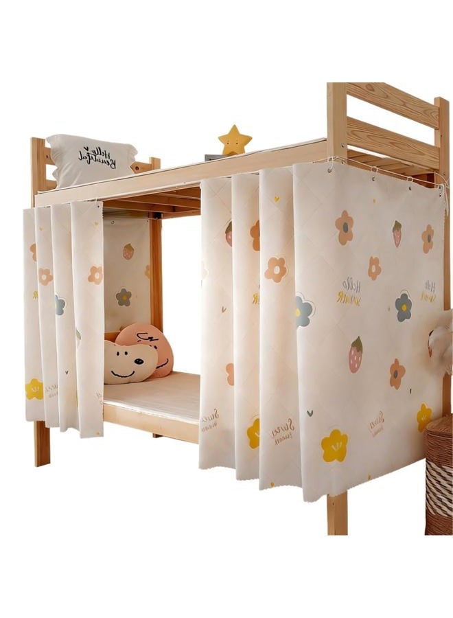 Ibluelover Bottom & Upper Home Dorm Bed Drapes Blackout Single Bed Cloth Bed Canopy Privacy Underbed Curtains Dustproof Bunk Bedding Tent Curtains - Image 1