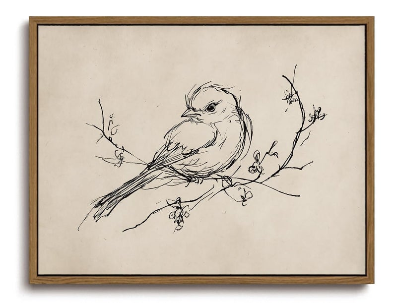 KISSFOX Framed Wall Art Vintage Wall Decor Bird Pictures Rustic Animal Canvas Art Retro Paintings Farmhouse Artwork For Bedroom Living Room Kitchen - Image 1