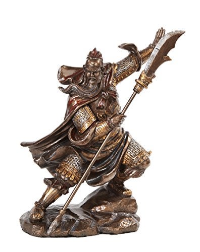 PTC 13 Inch Guan Yu Chinese Fighting Warrior Resin Statue Figurine - Image 2
