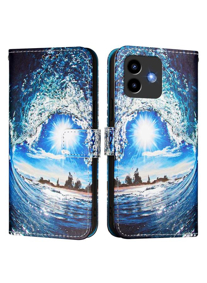 S-TOP Case For Cubot Note 40 Colored Drawing Pattern Plain Weave Leather Phone Case - Image 2