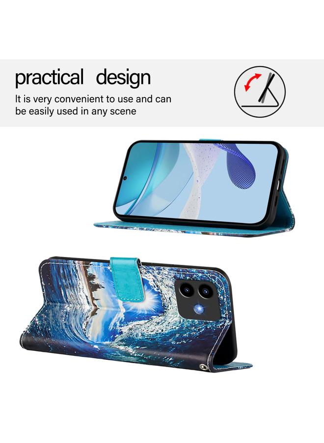 S-TOP Case For Cubot Note 40 Colored Drawing Pattern Plain Weave Leather Phone Case - Image 4