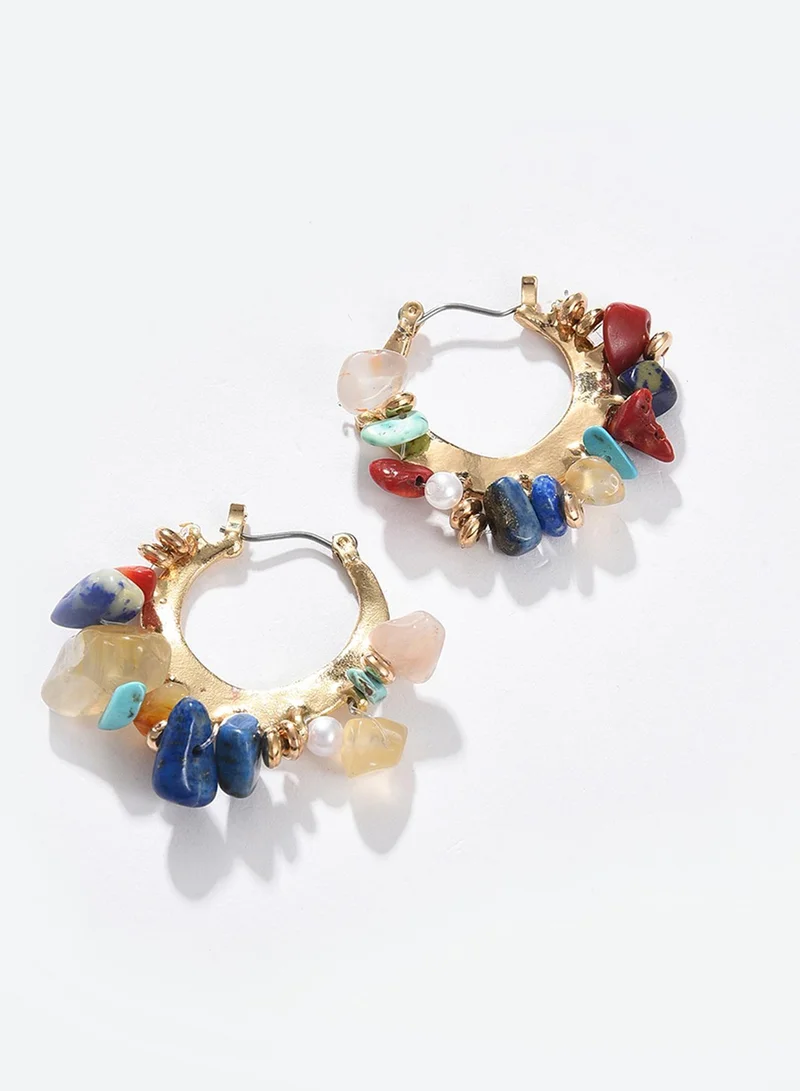 Sohi  Multicoloured Contemporary Artificial Hoop Earring Jewellery for Women | Best Price UAE