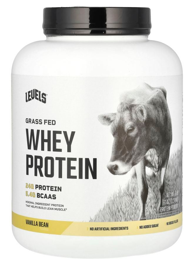 Level Grass Fed Whey Protein Powder Vanilla Bean 5 lb (2.27 kg)