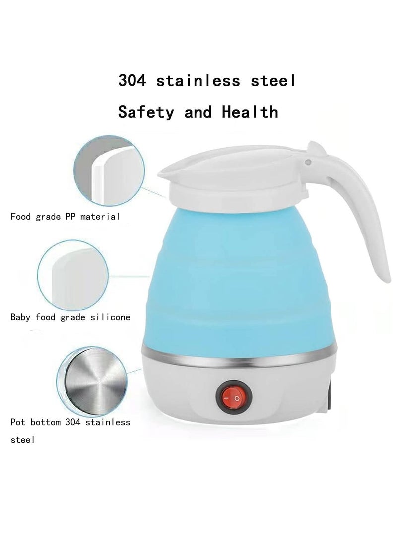 ELTRAZONE Travel Foldable Silicon Water Heater Jug Collapsible Mini Portable Electric Kettle (Blue)  - Image 2
