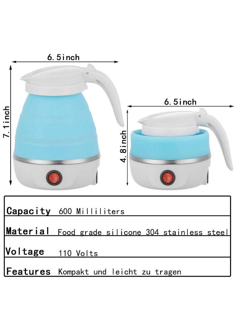 ELTRAZONE Travel Foldable Silicon Water Heater Jug Collapsible Mini Portable Electric Kettle (Blue)  - Image 3