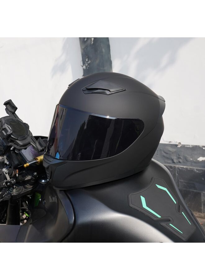 Generic Full Face Helmet Black Motorcycle Motorbike Street Bike Racing Helmets for Adults WS-607 DOT Approved (XL)  - Image 5