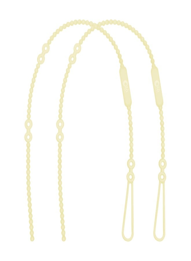 Olababy Silicone Strap for Baby Toys, Teethers, Sippy Cups, Bottles w Handles, Feeding Spoons, High Chairs, Strollers, Car Seats and Travel Essentials (2 Straps, Lemon) - Image 1