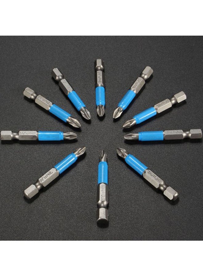 NIBEMINENT 10-Piece Phillips Cross Head Screwdriver Bit Set Grey/Blue  - Image 4