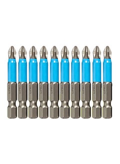 NIBEMINENT 10-Piece Phillips Cross Head Screwdriver Bit Set Grey/Blue  - Image 1