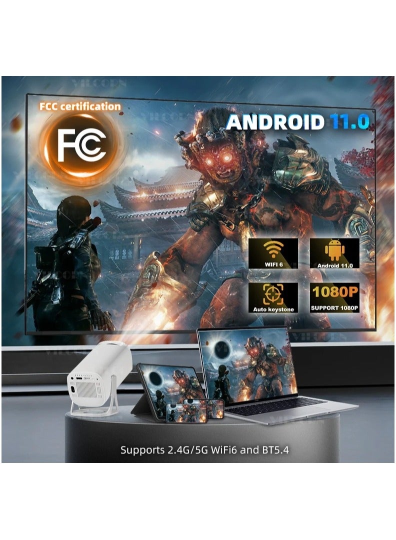 Game Console 4K HD Video, Classic 64GB Retro TV 30000+ Game,Game Projector 2 In 1 Professional Chip, Portable Projector With Wireless Controller Gamepad, 2.4G /5G WiFi BT 5.0 Support 4K 130-Inch Screen 180° Rotation Hi-Fi Speaker Portable Size 50-100% Zoom  - Image 5