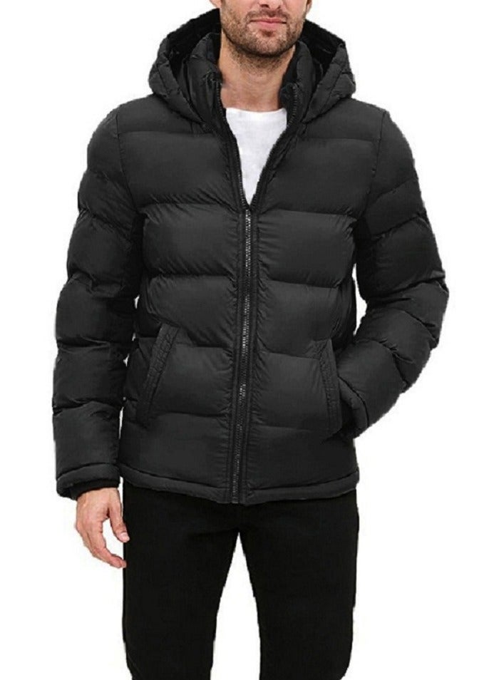 general Winter Puffer Down Jacket Long Sleeve Zipper with Removable Hood - Image 1
