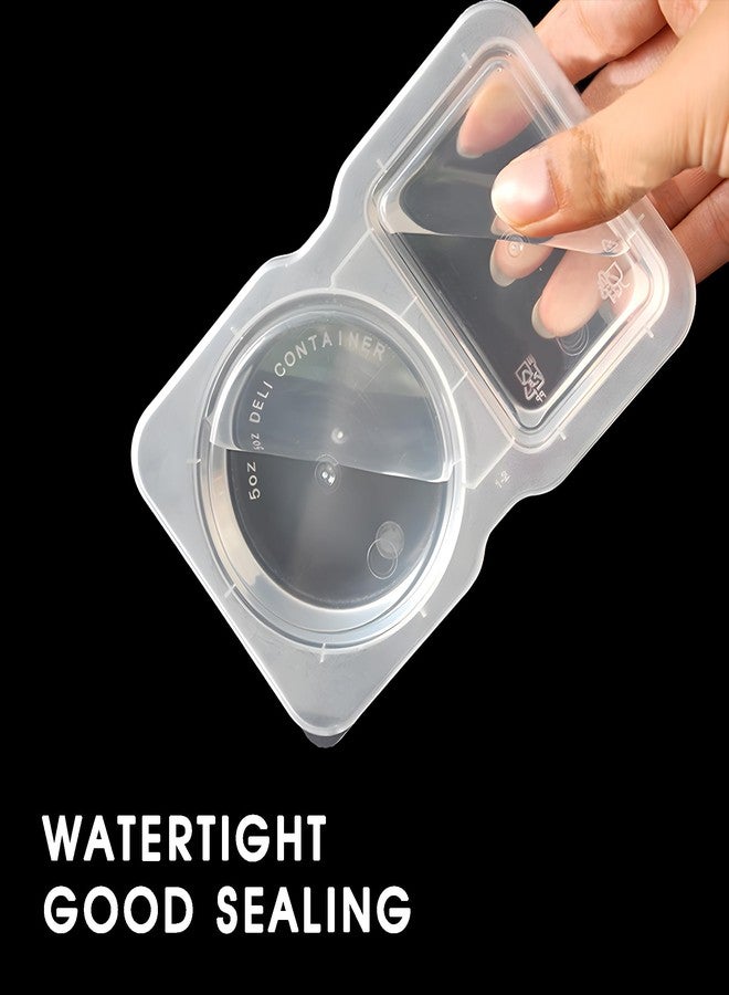 MACTANO Disposable Double Compartment Condiment Container with Lid for Sauce Travel Snack -20PCS - Image 3