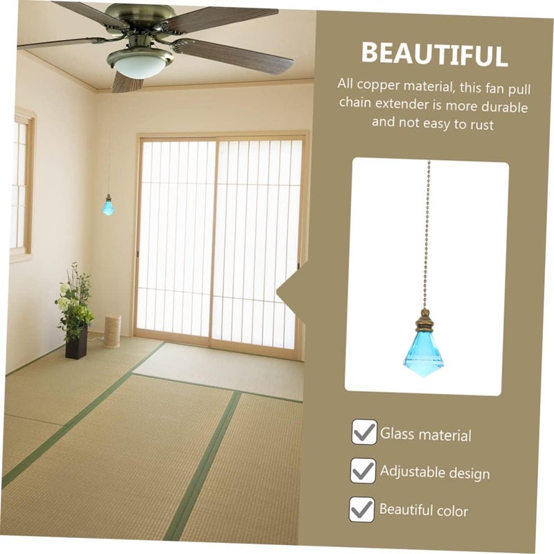 HOMSFOU 2pcs Decorative Ceiling Fan Pull Chain Crystal Pendant Easy to Install Replacement for Home Decor Elegant and Royal - Image 5