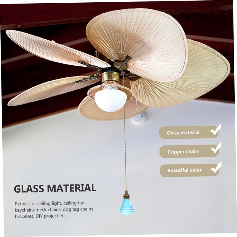 HOMSFOU 2pcs Decorative Ceiling Fan Pull Chain Crystal Pendant Easy to Install Replacement for Home Decor Elegant and Royal - Image 3