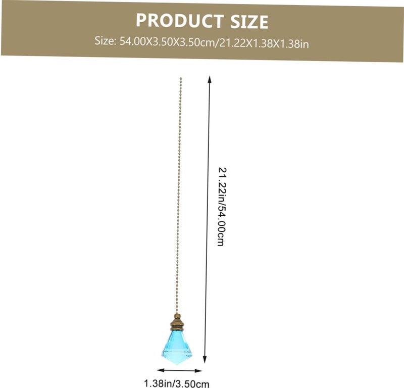 HOMSFOU 2pcs Decorative Ceiling Fan Pull Chain Crystal Pendant Easy to Install Replacement for Home Decor Elegant and Royal - Image 1