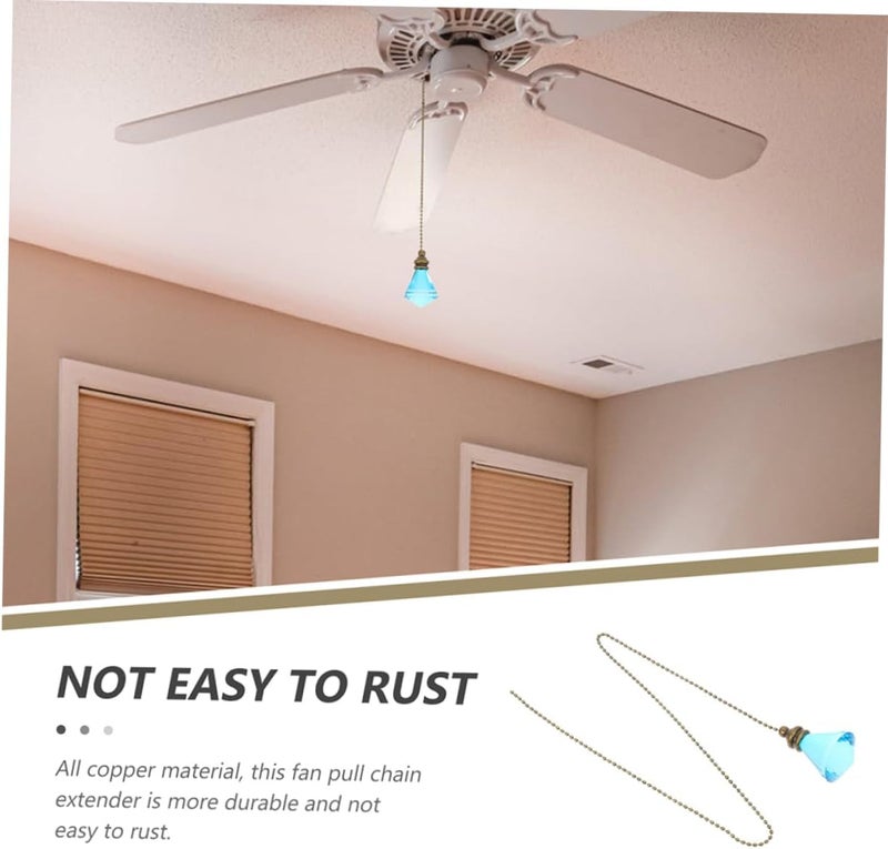 HOMSFOU 2pcs Decorative Ceiling Fan Pull Chain Crystal Pendant Easy to Install Replacement for Home Decor Elegant and Royal - Image 2