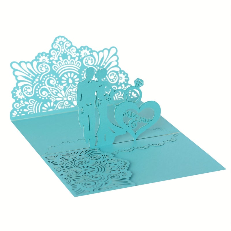 10 Sets Tifnirland Size Wedding Greeting Card Set with Envelope Dark Red Hollow Design - Image 1