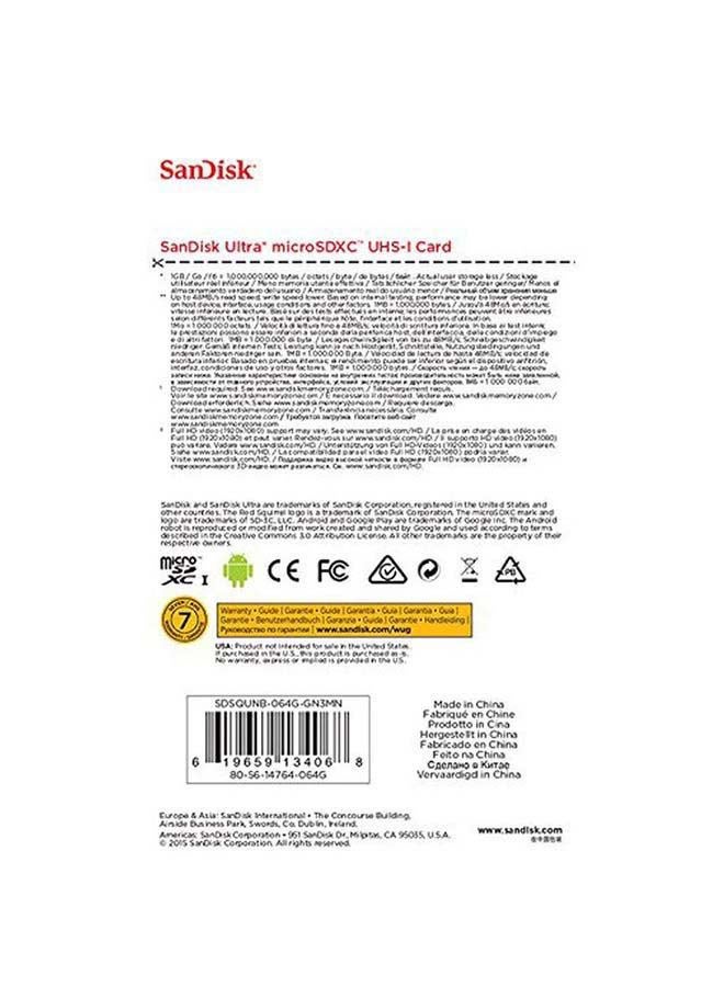 sandisk 64GB Ultra MicroSDXC Class 10 UHS-I Memory Card - Image 4