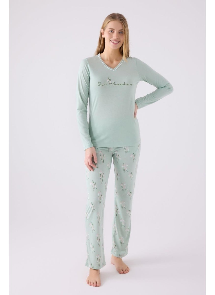 V-Neck Long Sleeve Pocket Pajama Set, Viscose Woven - pzsku/Z5206237CF4BDAFDA5794Z/45/_/1740068111/15af7289-9f2f-4cc3-bac6-29cfe826f1e1