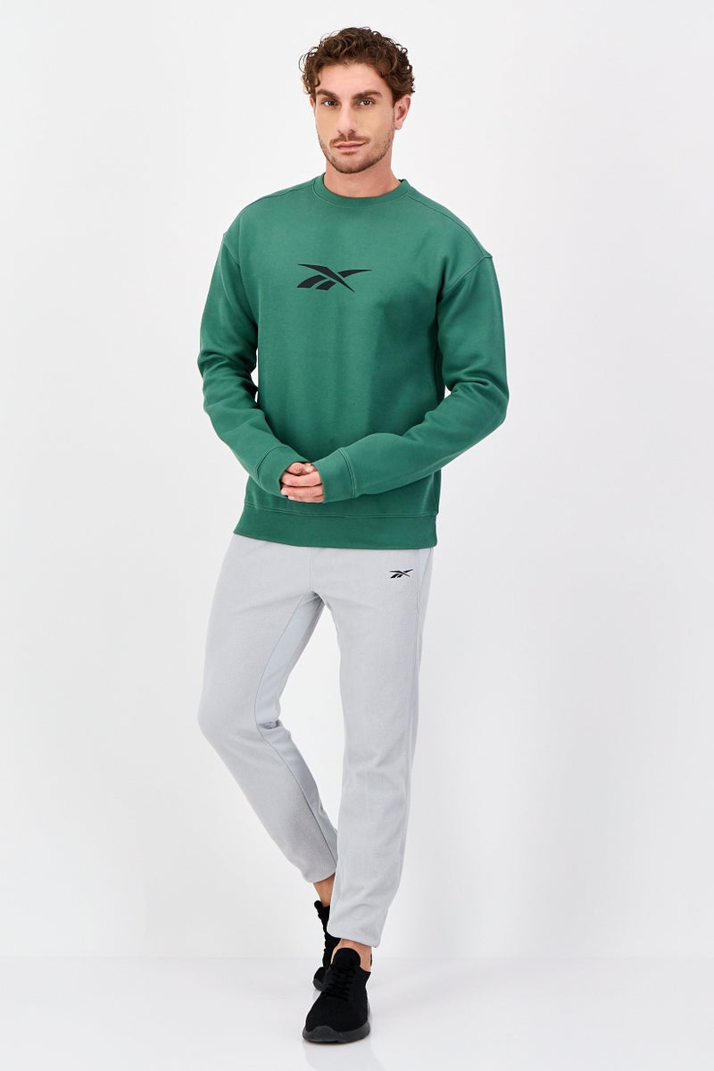 Reebok Men Sportswear Fit Long Sleeve Outdoor Sweatshirt, Green - Image 4