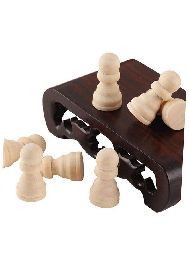 TOYANDONA 50pcs Wooden Chess Pieces - Unfinished Crafts DIY Chess & Checker Toys for Kids - Image 2