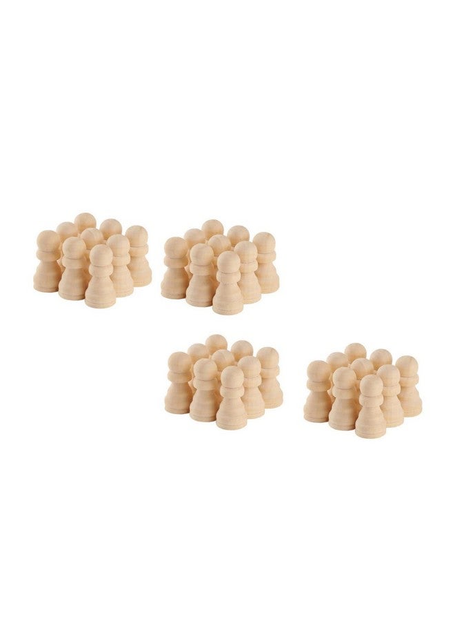 TOYANDONA 50pcs Wooden Chess Pieces - Unfinished Crafts DIY Chess & Checker Toys for Kids - Image 1