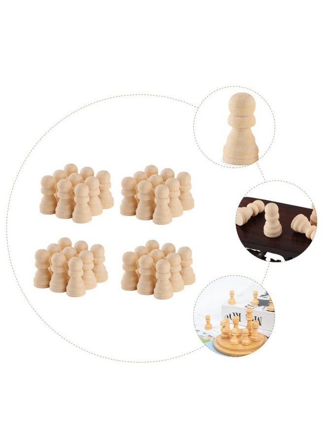 TOYANDONA 50pcs Wooden Chess Pieces - Unfinished Crafts DIY Chess & Checker Toys for Kids - Image 4