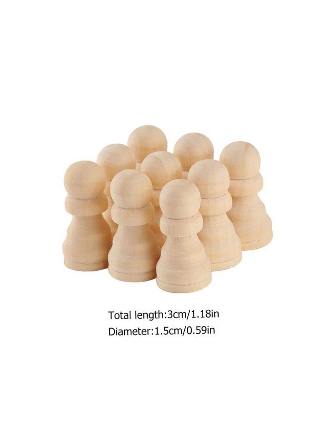 TOYANDONA 50pcs Wooden Chess Pieces - Unfinished Crafts DIY Chess & Checker Toys for Kids - Image 3