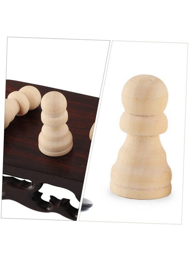 TOYANDONA 50pcs Wooden Chess Pieces - Unfinished Crafts DIY Chess & Checker Toys for Kids - Image 5