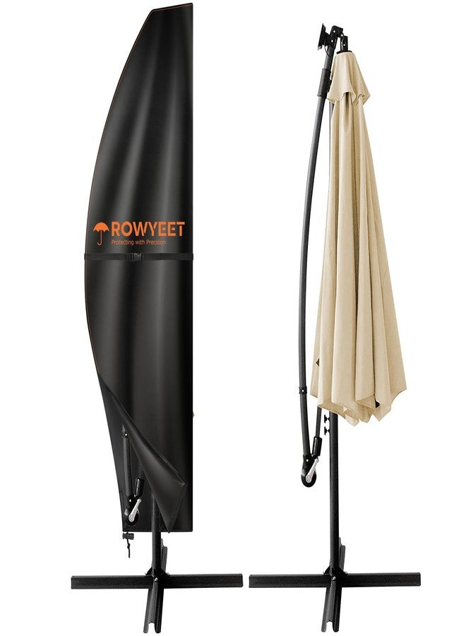 ROWYEET Umbrella Covers for Outdoor Umbrellas 9-12ft, 420D Oxford Fabric Patio Umbrella Cover Waterproof UV-Resistant Protection for Offset Umbrella & Parasol (Fits Cantilever Umbrella up to 9′S/12′R) - Image 1