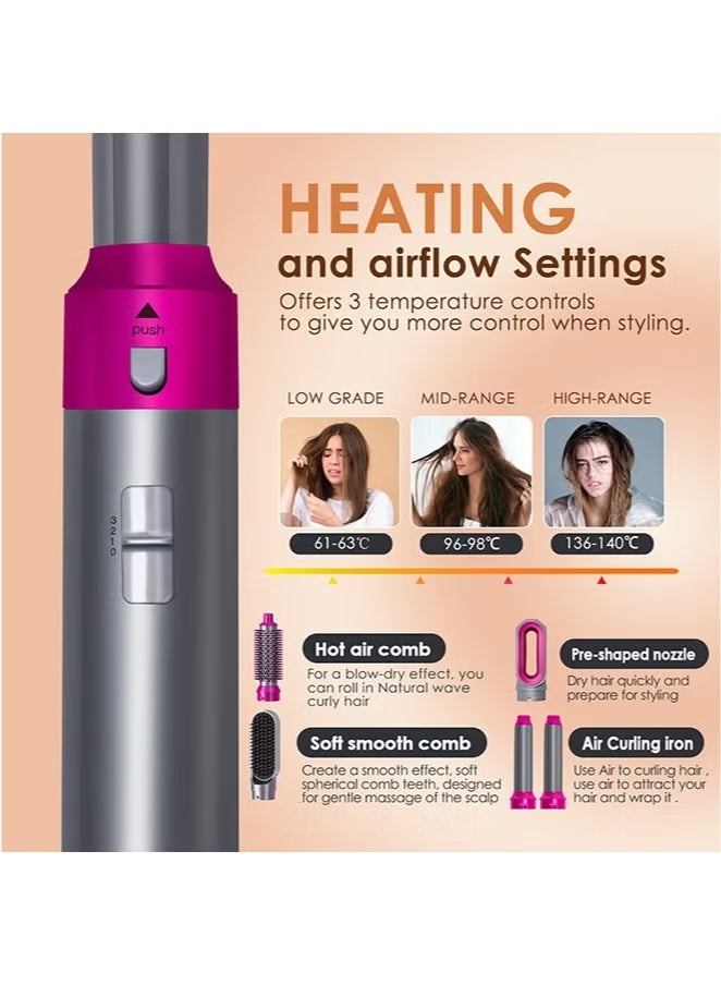 [Upgrade] 5 In 1 Hair Dryer Brush Hot Comb Set 1000W Hot Air Hair Curler and Straightener Styling Tool Comb Curling Brush Suitable for Women Hair Types - Image 2