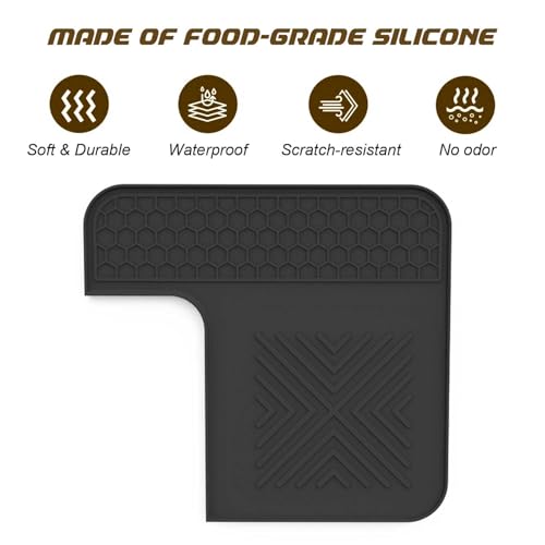 Handook Tamping Mat Compatible with Ninja Luxe Espresso Coffee Machine ES601 & ES701, Espresso Tamper Mat, Food Grade Silicone Non-Slip, Waterproof Heat Resistan (Black) - Image 5