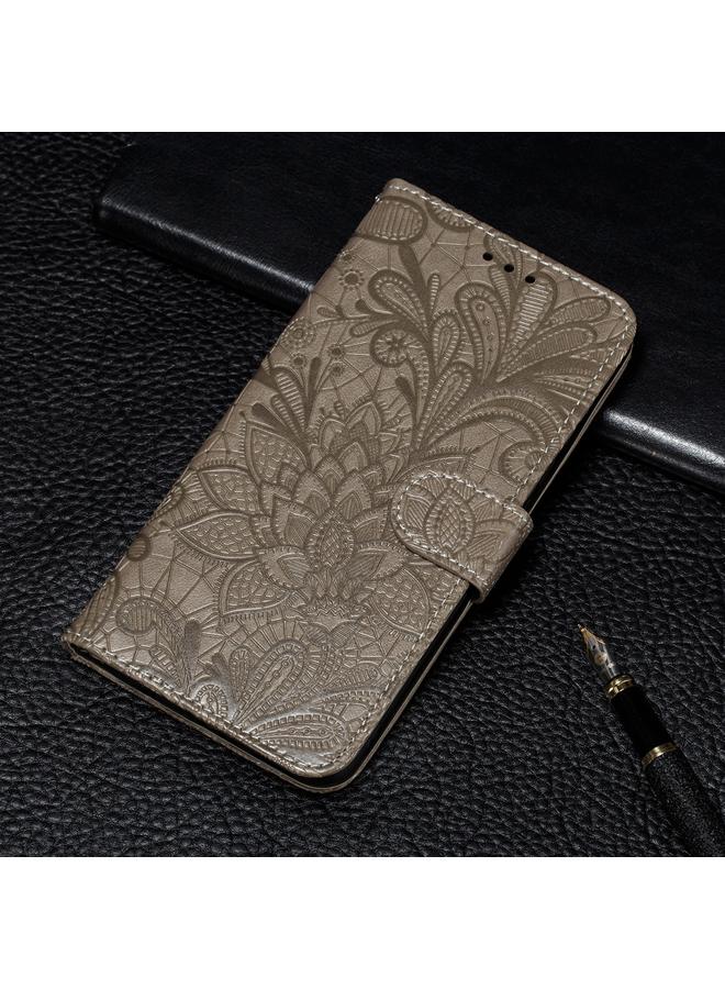 The Bros Case For Xiaomi Redmi Note 10 Pro Lace Flower Embossing Pattern Horizontal Flip Leather Case with Holder & Card Slots & Wallet & Photo Frame
