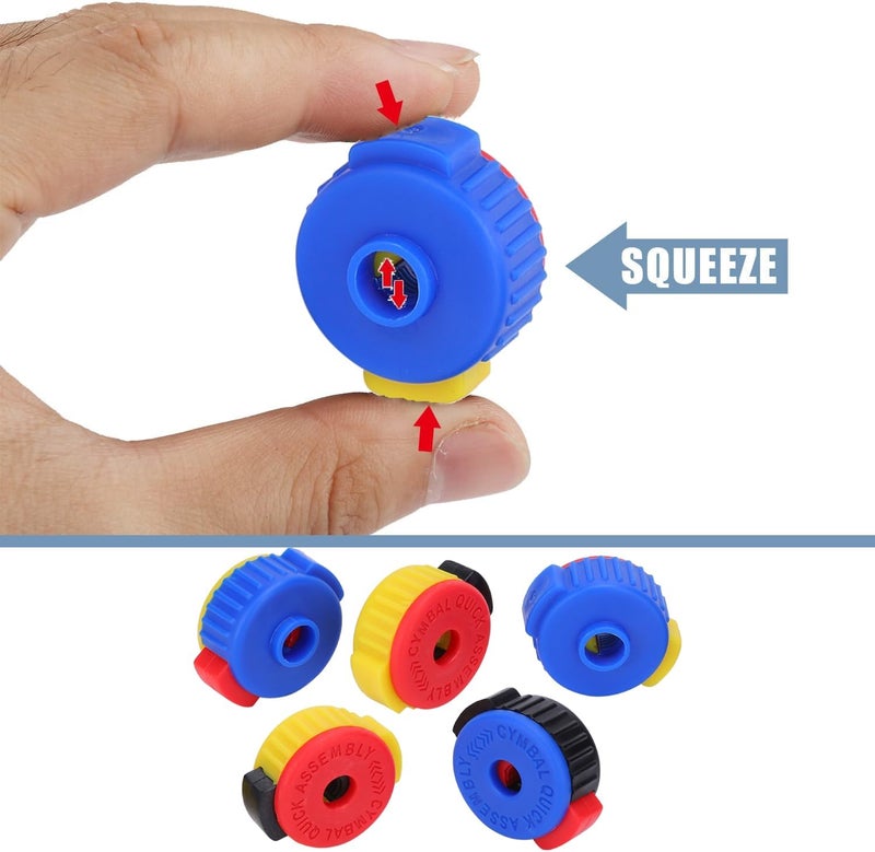 LiebeWH 5Pcs Drum Quick Release Nut Plastic Drum Set Accessories for Easy Cymbal Installation Quick Change - Image 3