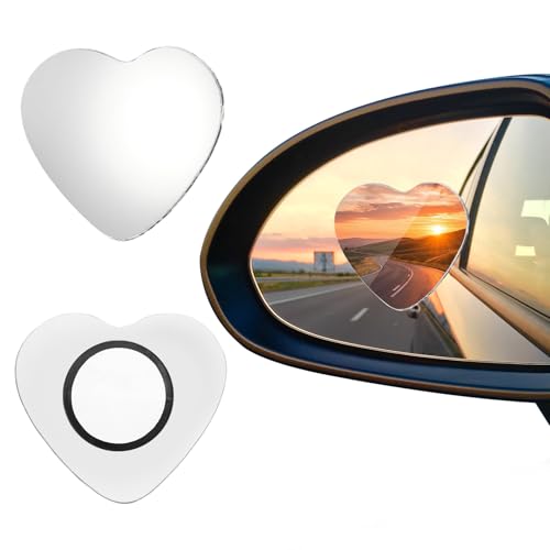 NEATABY 2 PCS Blind Spot Mirrors Heart Shaped Rear View Mirrors 360 Degree Adjustable HD Glass Rearview Mirror Accessories Wide Angle Convex Rear View Mirror for Trucks Sedans SUV RV - Image 1
