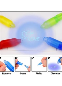 Generic Invisible Ink Magic Pen 10 Pack with UV Light, Environmentally Friendly and Non Toxic Ink UV Light Secret Message Marker Ink Pen  - Image 5