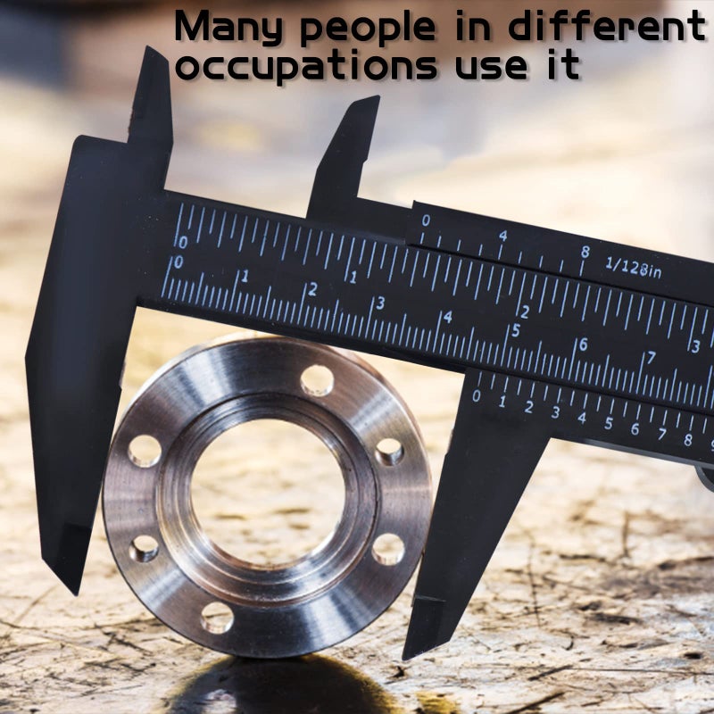 Consio 6 Inch/ 150 mm Eyebrow Measuring Ruler, Brow Mapping Ruler Tool, Mini Vernier Caliper Double Scale Plastic Ruler for Eyebrow Tattoo Brow Artists Makeup 5PCS(Black) - Image 4