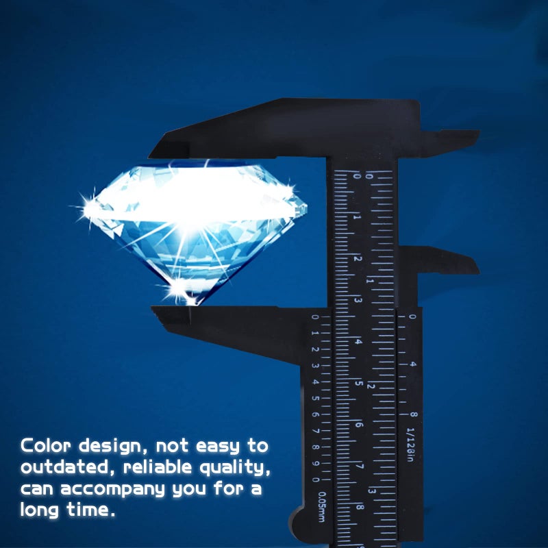 Consio 6 Inch/ 150 mm Eyebrow Measuring Ruler, Brow Mapping Ruler Tool, Mini Vernier Caliper Double Scale Plastic Ruler for Eyebrow Tattoo Brow Artists Makeup 5PCS(Black) - Image 3