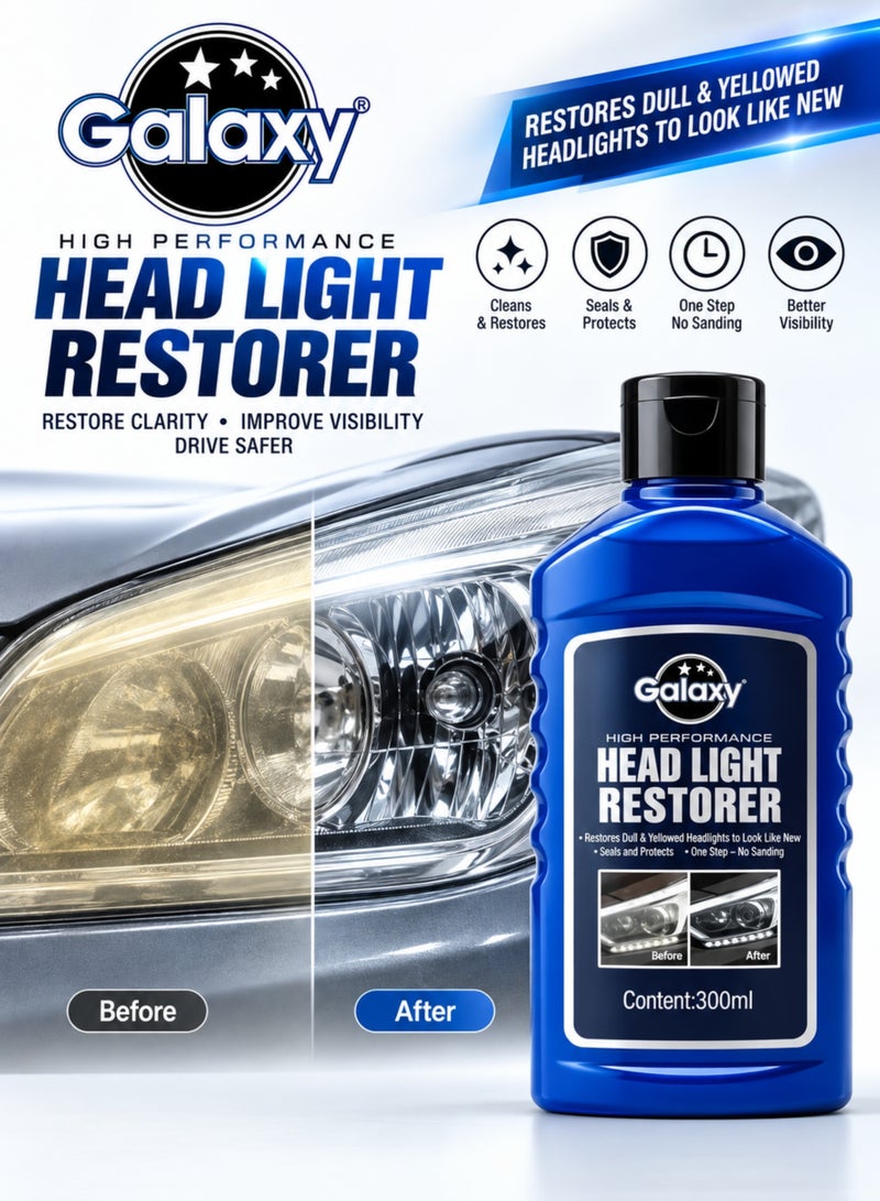 Galaxy High Performance Headlight Restorer 300ml, Car Headlight Polish & Restoration Treatment, Helps Remove Dullness and Yellowing, Restores Clarity, Seals & Protects Headlamp Lenses - Image 5