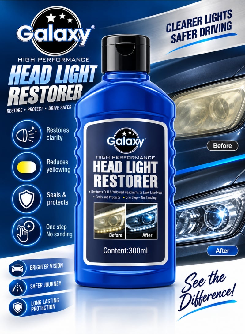 Galaxy High Performance Headlight Restorer 300ml, Car Headlight Polish & Restoration Treatment, Helps Remove Dullness and Yellowing, Restores Clarity, Seals & Protects Headlamp Lenses - Image 2