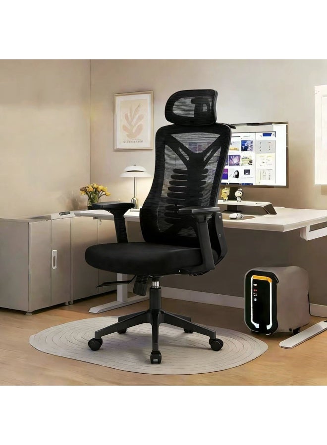 Office Chair, Ergonomic Gaming Chair, Home Office Desk Chairs, High Back Computer Chair with Adjustable Headrest and Lumbar Support, Comfortable Big and Tall Video Game Chairs (Black)