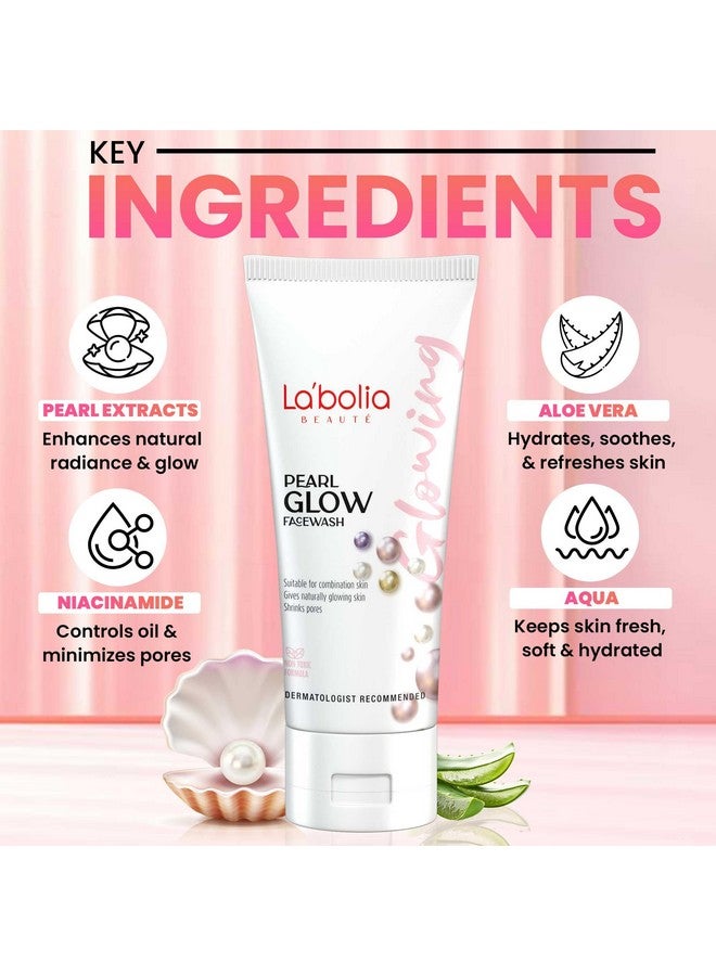 Labolia Beaute Pearl Glow Face Wash | Remove Tanning | Delays Aging | Shrink Pores | Suitable for All Skin Types (50gm, 3) - Image 3